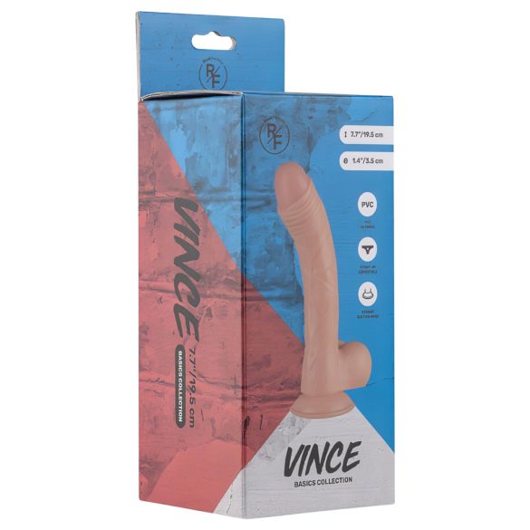 Real Fantasy Vince - gode ceinture avec testicules - 19,5 cm - couleur chair