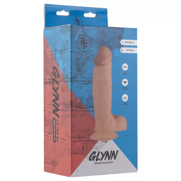 Real Fantasy Glynn - gode réaliste avec testicules - 25cm - couleur chair
