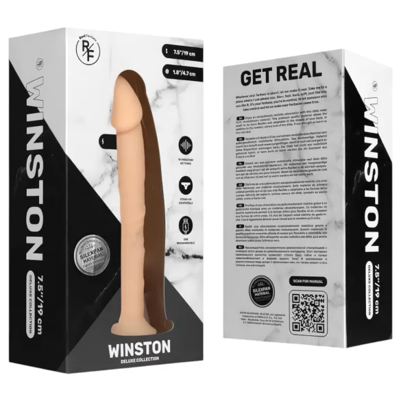 Real Fantasy Winston - gode ceinture ventouse vibrant - 19 cm - couleur chair