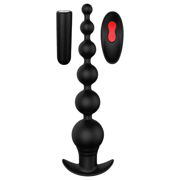 Cheeky Love - vibromasseur anal à perles radio, rechargeable (noir)