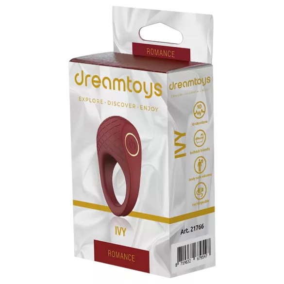 Dreamtoys Ivy - anneau pénien vibrant - silicone bordeaux