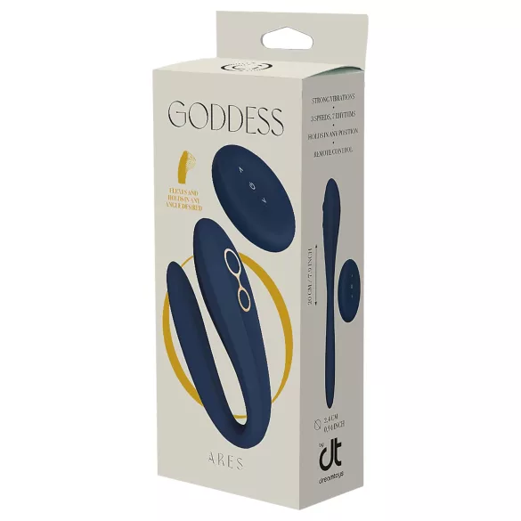 Goddess Ares - vibromasseur couple flexible - silicone bleu