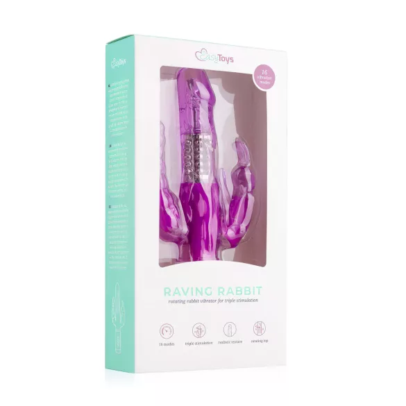 Easytoys Raving Rabbit - vibromasseur triple branches (rose)