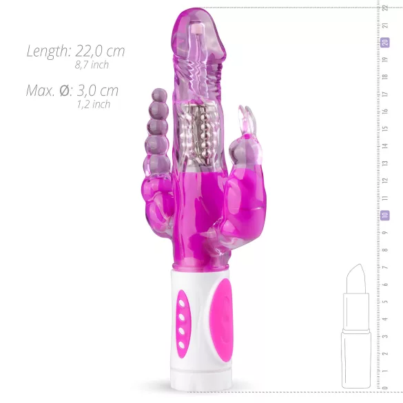Easytoys Raving Rabbit - vibromasseur triple branches (rose)