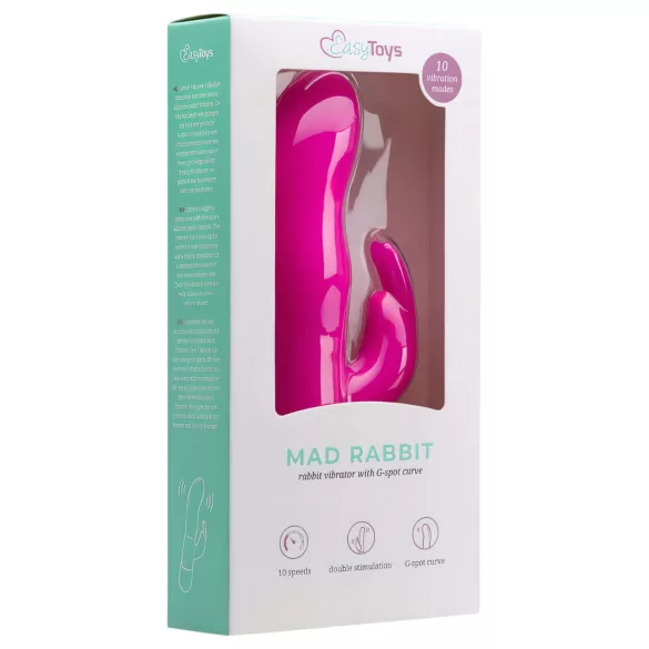 Easytoys Mad Rabbit - vibromasseur lapin stimulateur clitoris - silicone rose