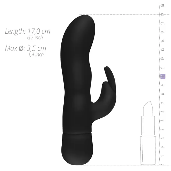 Easytoys Mad Rabbit - vibromasseur point G avec stimulateur clitoridien - noir