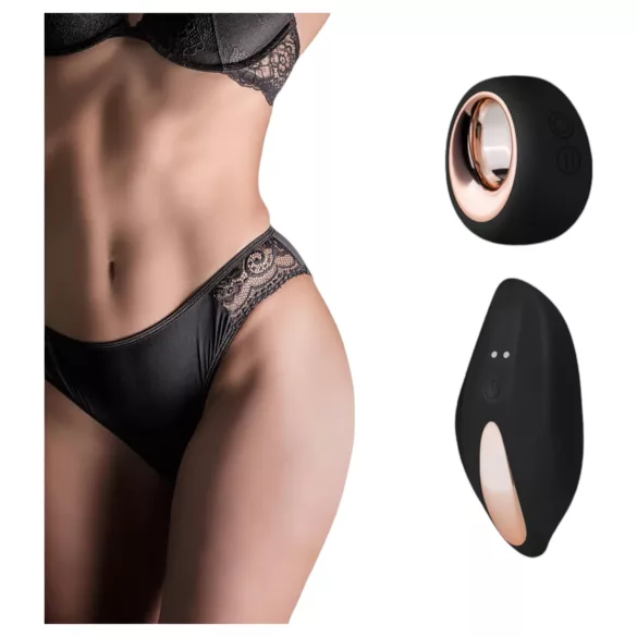 Pantyrebel - culotte noire taille haute + vibromasseur télécommandé (S-L)