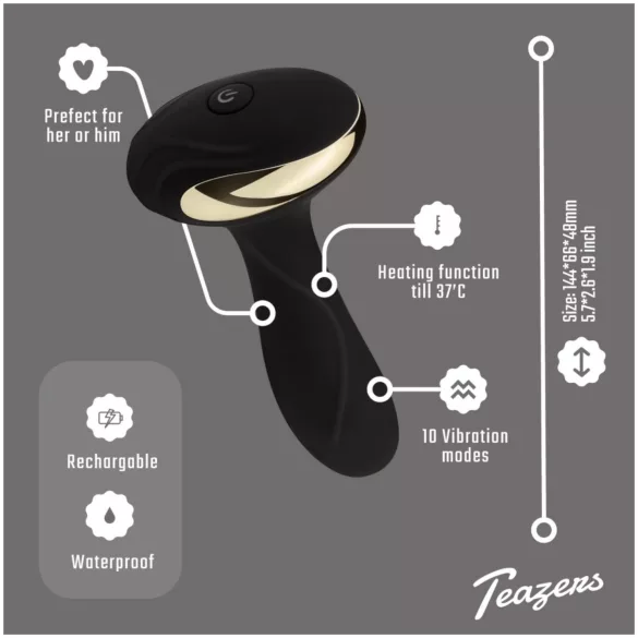 Teazers - vibromasseur anal chauffant - silicone noir