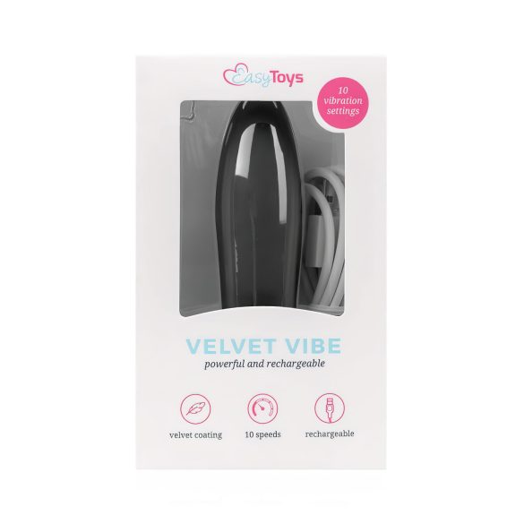 Vibromasseur en velours rechargeable (noir)