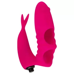 Easytoys - Mini vibromasseur doigt 2 en 1 - silicone rose