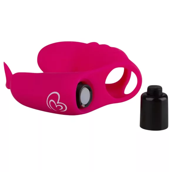 Easytoys - Mini vibromasseur doigt 2 en 1 - silicone rose