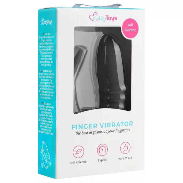 Easytoys - Vibromasseur doigt 2-en-1 - silicone noir