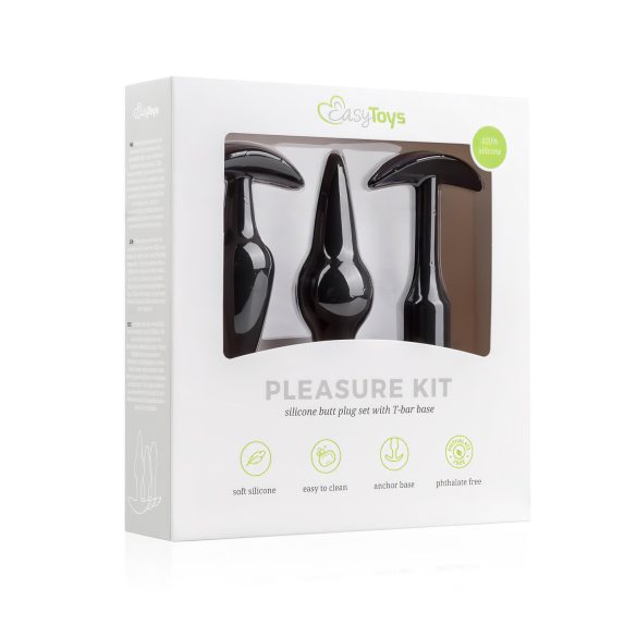 Easytoys - kit plaisir anal - set plugs variés - silicone noir