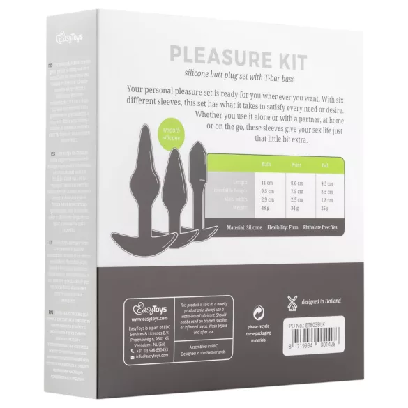 Kit de plaisir EasyToys - ensemble varié de plugs anaux (noir)