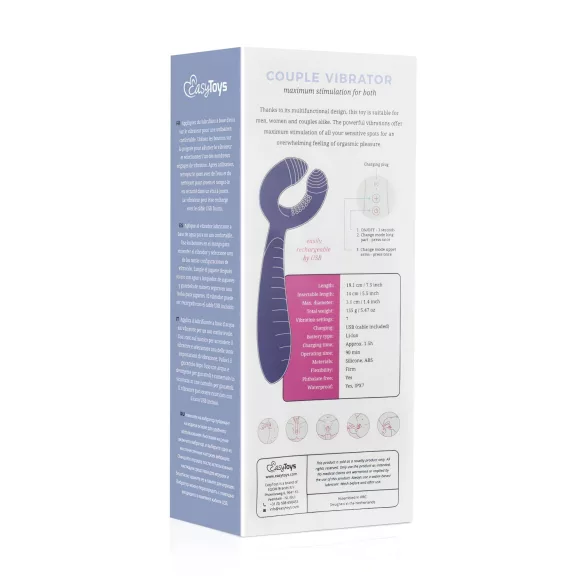 Easytoys Couple - vibromasseur pour couple rechargeable étanche - violet