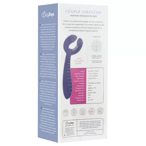 Easytoys Couple - vibromasseur pour couple rechargeable étanche - violet