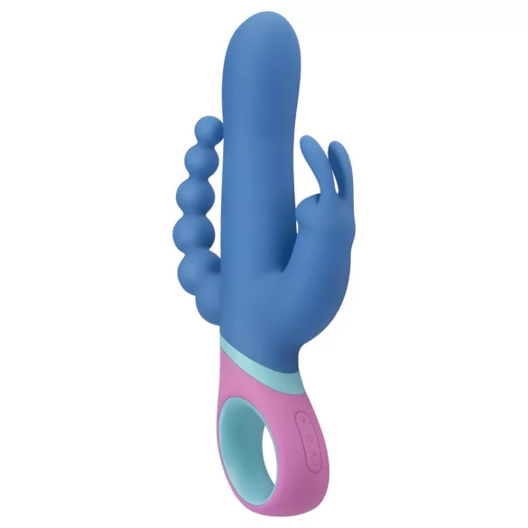 PMV20 Vice Double - vibromasseur triple stimulation rotatif - silicone bleu