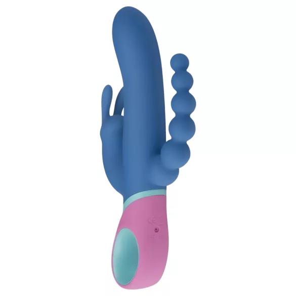 PMV20 Vice Double - vibromasseur triple stimulation rotatif - silicone bleu