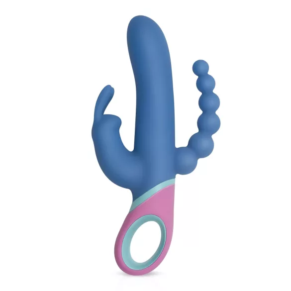 PMV20 Vice Double - vibromasseur triple stimulation rotatif - silicone bleu