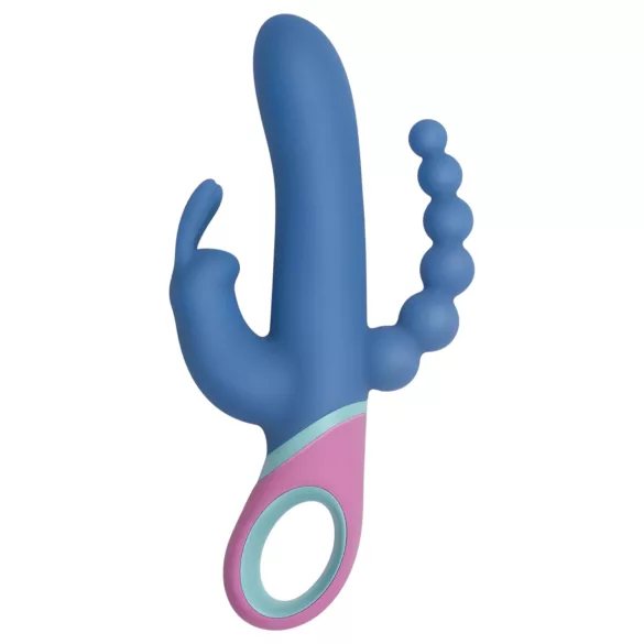 PMV20 Vice Double - vibromasseur triple stimulation rotatif - silicone bleu