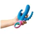 PMV20 Vice Double - vibromasseur triple stimulation rotatif - silicone bleu