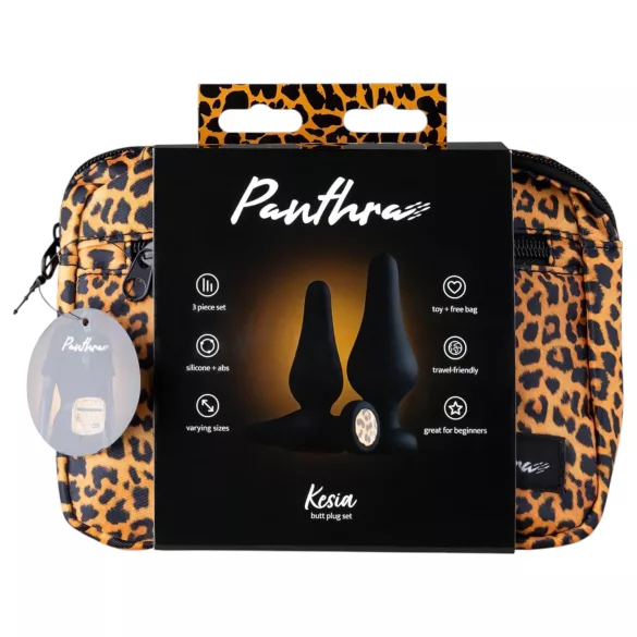 Panthra Kesia - set de plugs anaux 3 pièces - silicone noir