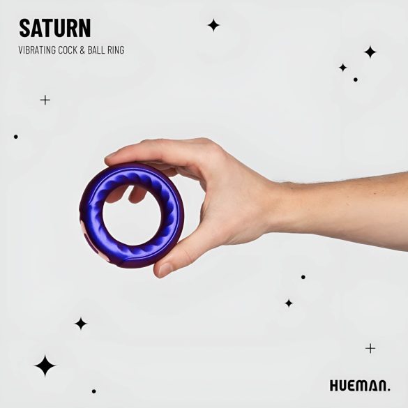 Hueman Saturn - anneau pénien vibrant rechargeable étanche - silicone violet