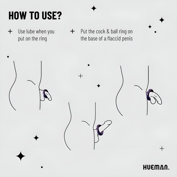 Hueman Saturn - anneau pénien vibrant rechargeable étanche - silicone violet