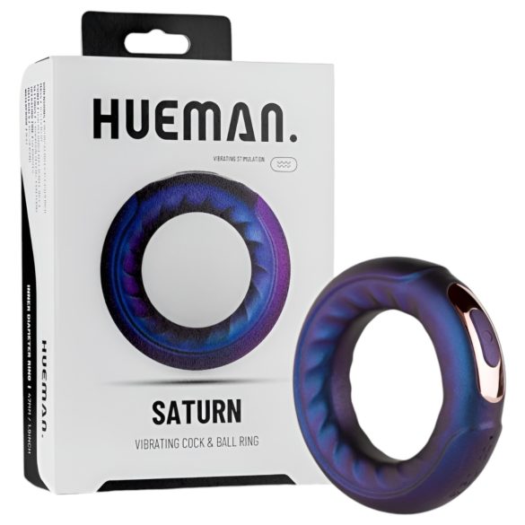 Hueman Saturn - anneau pénien vibrant rechargeable étanche - silicone violet
