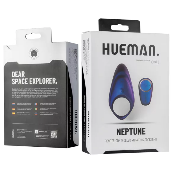 Hueman Neptune - anneau pénis vibrant étanche - silicone violet