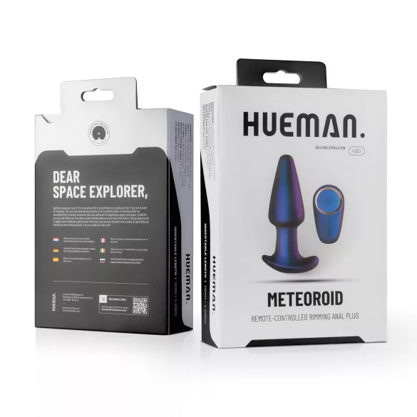 Hueman Meteoroid - gode anal vibrant rotatif perles télécommandé - violet