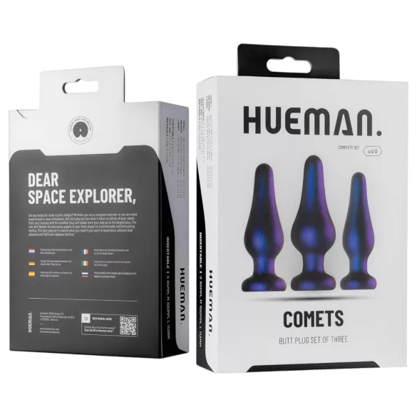 Hueman Comets - coffret plugs anaux silicone - 3 pièces - violet