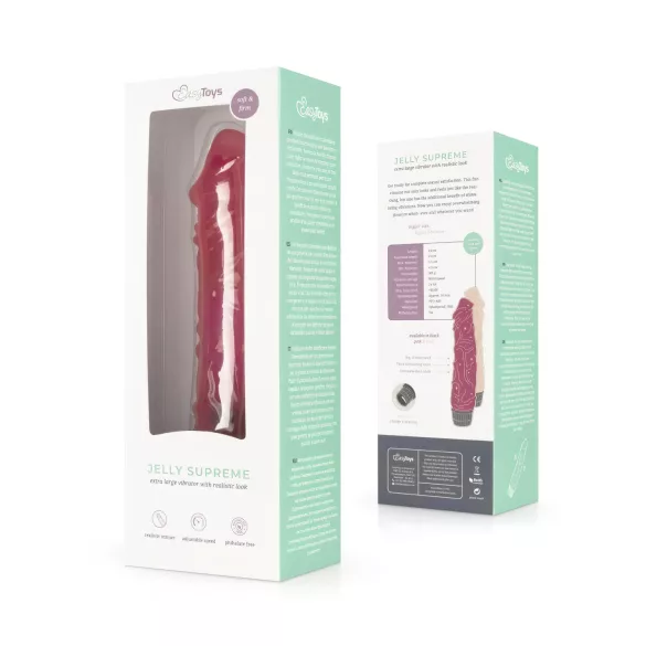 Easytoys Jelly Supreme - vibromasseur réaliste - silicone rose