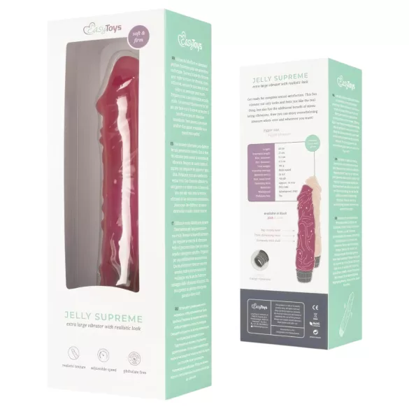Easytoys Jelly Supreme - vibromasseur réaliste - silicone rose