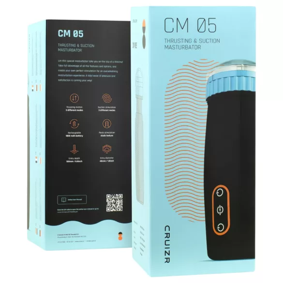 CRUIZR CM05 - masturbateur automatique à poussée et succion - noir bleu