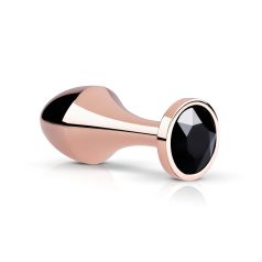 Rosy Gold Plug anal - avec pierre noire (rosegold)
