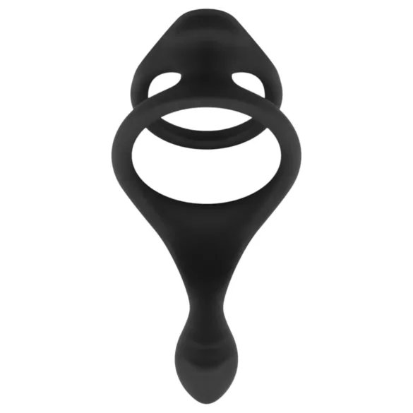 Easytoys - anneau pénis et testicules flexible - silicone noir