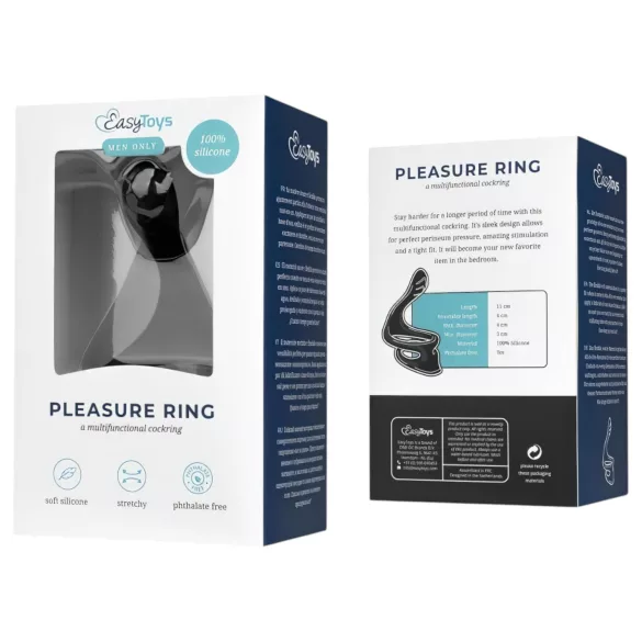 Easytoys - anneau pénis et testicules flexible - silicone noir