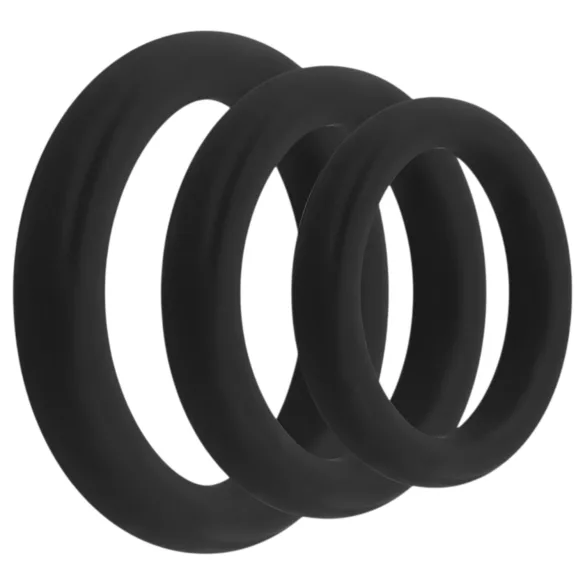 Easytoys - set de cockrings - 3 anneaux - silicone noir