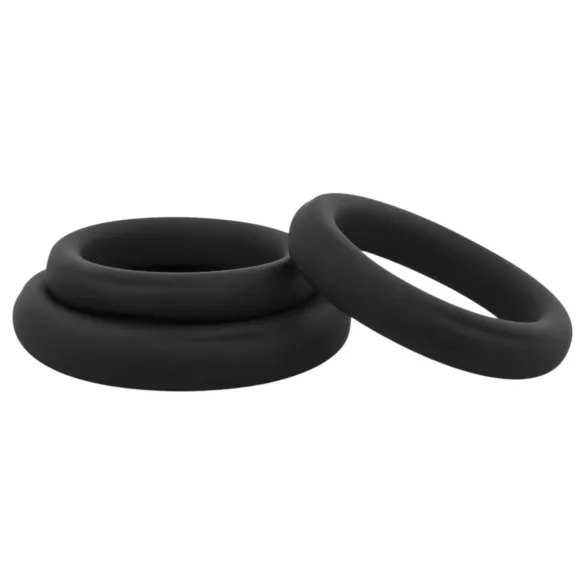 Easytoys - set de cockrings - 3 anneaux - silicone noir
