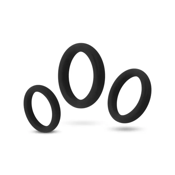 Easytoys - set de cockrings - 3 anneaux - silicone noir