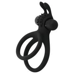   Easytoys - Anneau pénien vibrant pour pénis et testicules - silicone noir