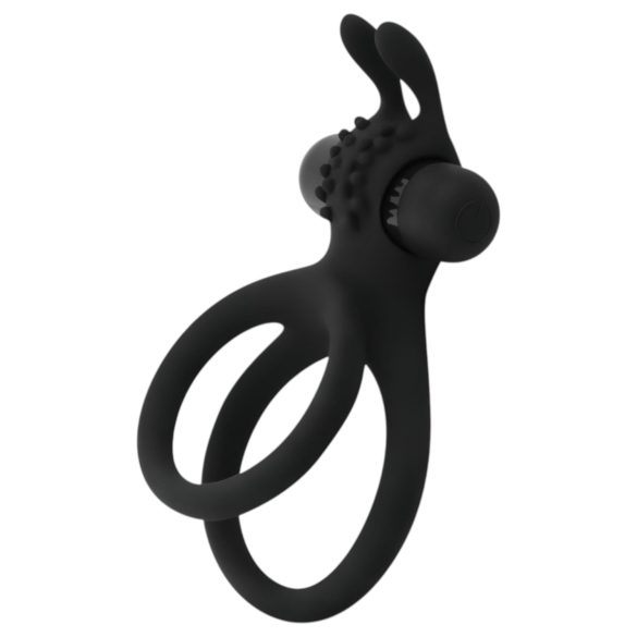 Easytoys - Anneau pénien vibrant pour pénis et testicules - silicone noir