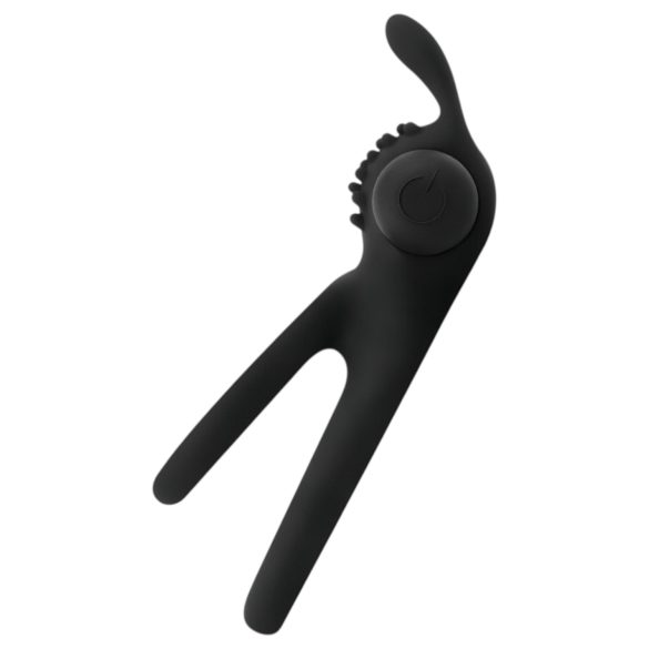 Easytoys - Anneau pénien vibrant pour pénis et testicules - silicone noir