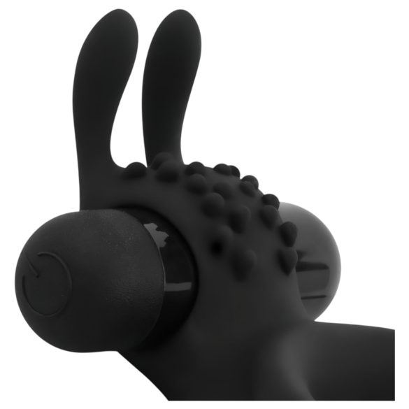 Easytoys - Anneau pénien vibrant pour pénis et testicules - silicone noir