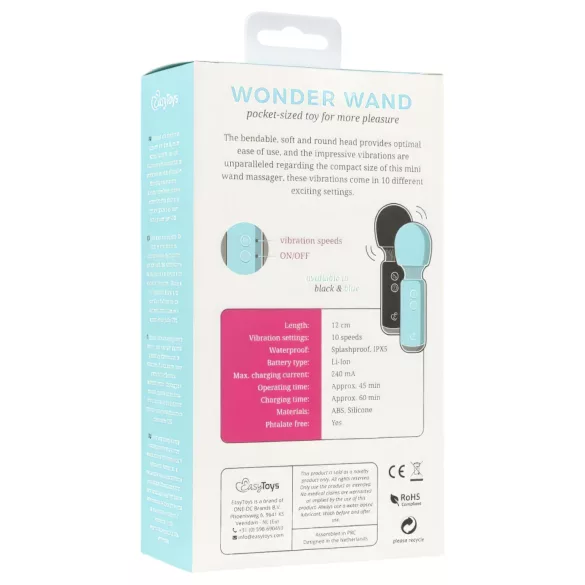Easytoys Wonder Wand - mini vibromasseur rechargeable - noir