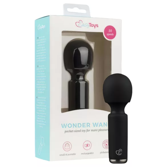 Easytoys Wonder Wand - mini vibromasseur rechargeable - noir