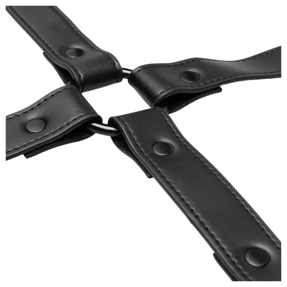 Bedroom Fantasies - croix de bondage - fixation croisée - simili cuir noir