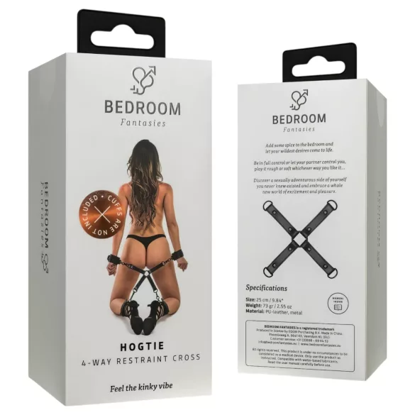 Bedroom Fantasies - croix de bondage - fixation croisée - simili cuir noir