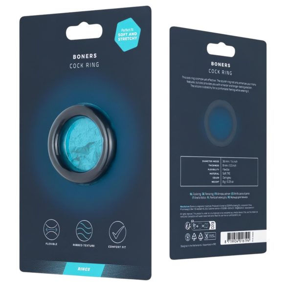 Boners Ergo - anneau pénien silicone (gris)